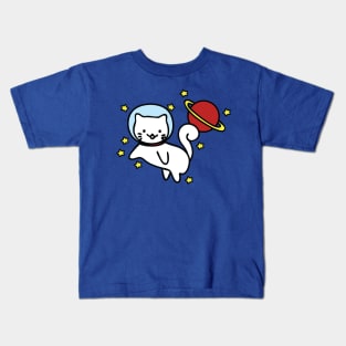 Cat Space Traveler among stars and planet Kids T-Shirt